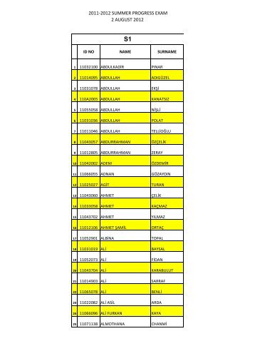 2011-2012 SUMMER PROGRESS EXAM 2 AUGUST 2012