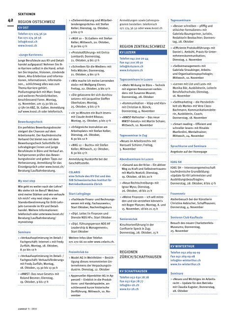 Nr. 9 / September 2010 - Grossraumbüro (PDF, 2645 kb - KV Schweiz