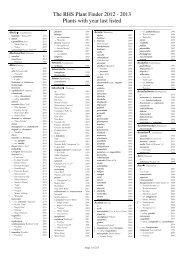 The RHS Plant Finder 2012 - 2013 Plants with year last listed