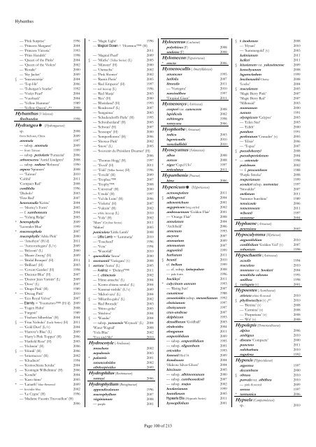 The RHS Plant Finder 2012 - 2013 Plants with year last listed