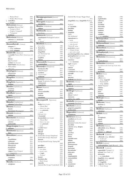 The RHS Plant Finder 2012 - 2013 Plants with year last listed