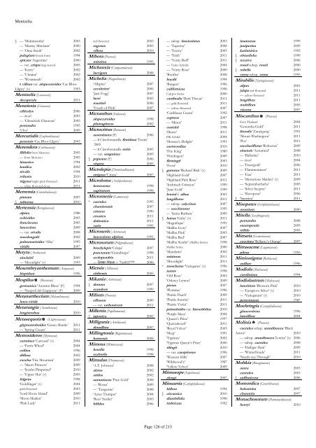 The RHS Plant Finder 2012 - 2013 Plants with year last listed