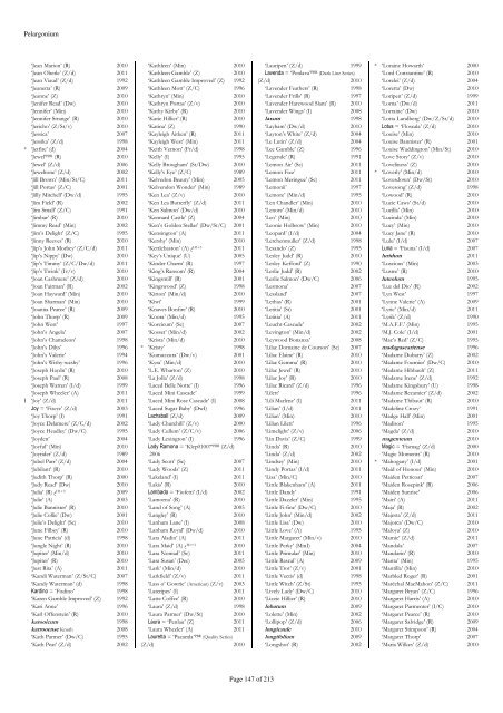 The RHS Plant Finder 2012 - 2013 Plants with year last listed