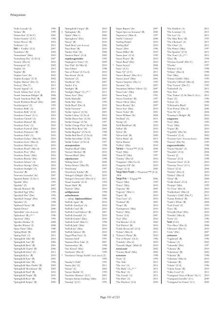 The RHS Plant Finder 2012 - 2013 Plants with year last listed