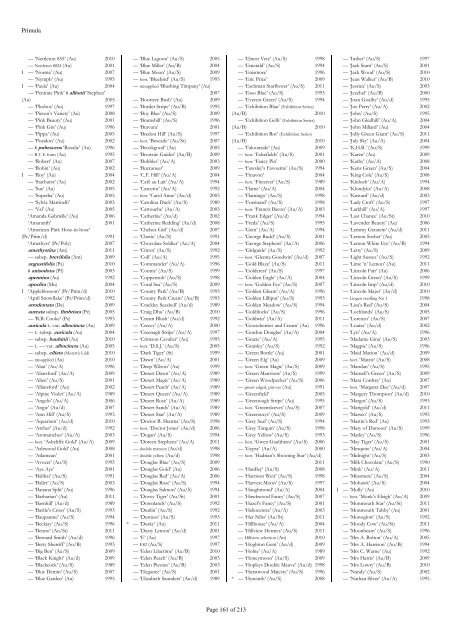 The RHS Plant Finder 2012 - 2013 Plants with year last listed