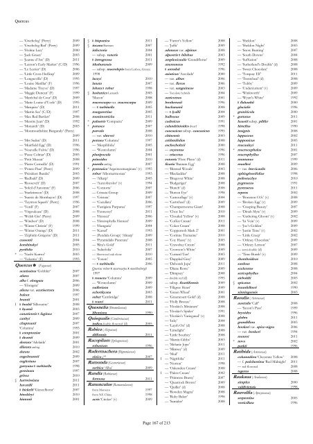 The RHS Plant Finder 2012 - 2013 Plants with year last listed