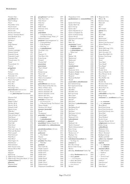 The RHS Plant Finder 2012 - 2013 Plants with year last listed