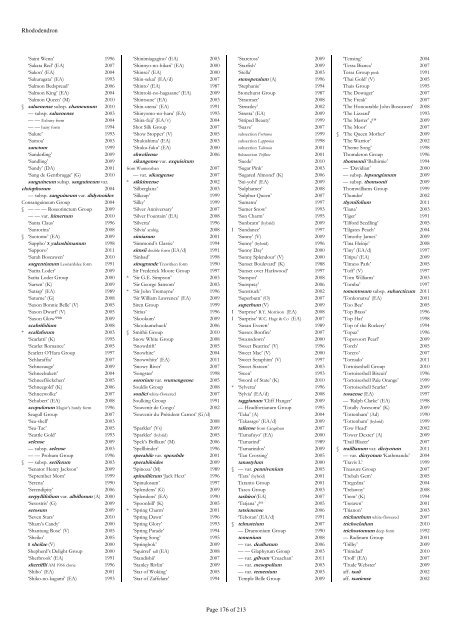 The RHS Plant Finder 2012 - 2013 Plants with year last listed