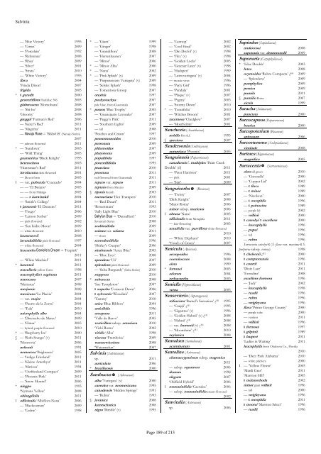 The RHS Plant Finder 2012 - 2013 Plants with year last listed