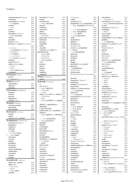 The RHS Plant Finder 2012 - 2013 Plants with year last listed