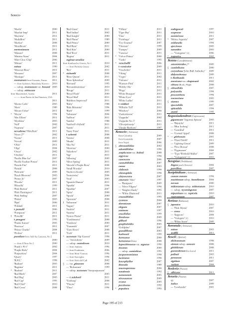 The RHS Plant Finder 2012 - 2013 Plants with year last listed