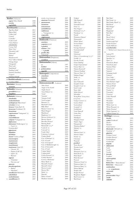 The RHS Plant Finder 2012 - 2013 Plants with year last listed