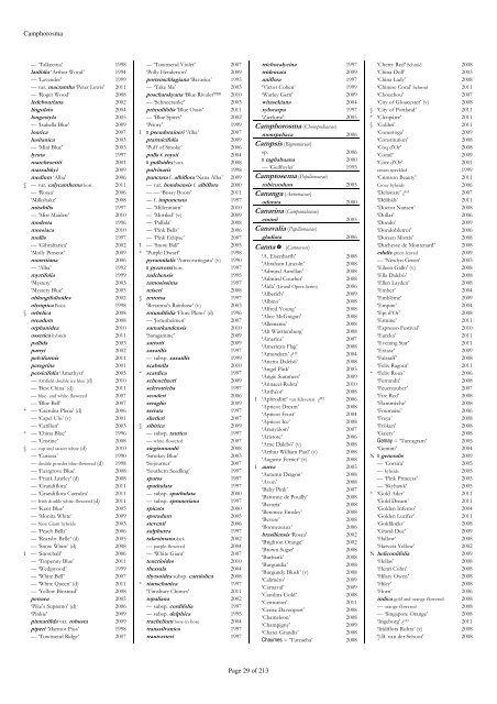 The RHS Plant Finder 2012 - 2013 Plants with year last listed