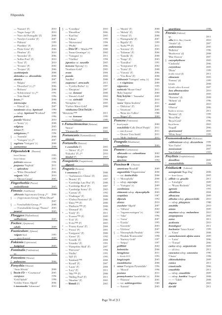 The RHS Plant Finder 2012 - 2013 Plants with year last listed