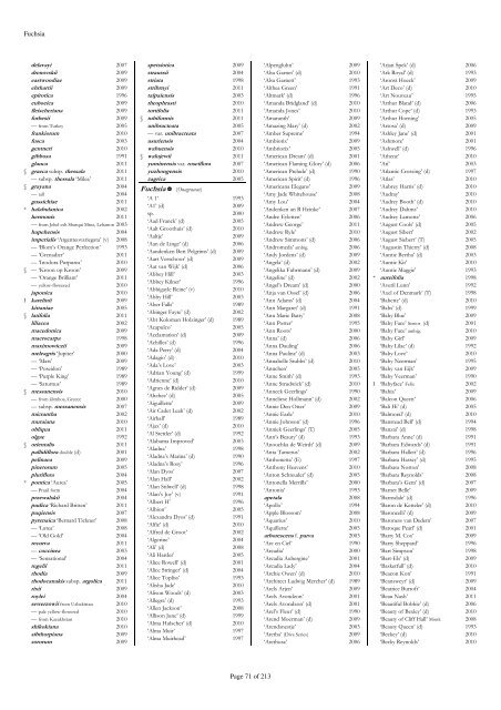 The RHS Plant Finder 2012 - 2013 Plants with year last listed