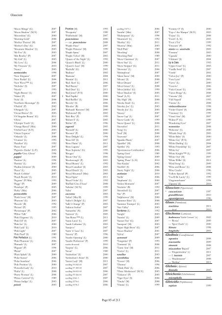 The RHS Plant Finder 2012 - 2013 Plants with year last listed