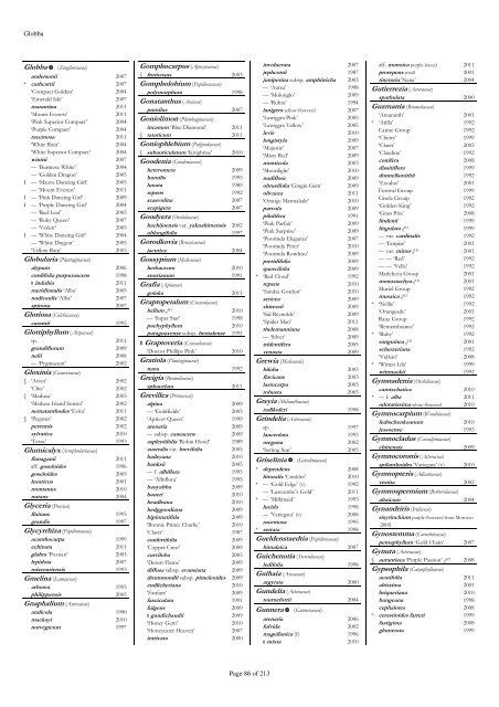 The RHS Plant Finder 2012 - 2013 Plants with year last listed