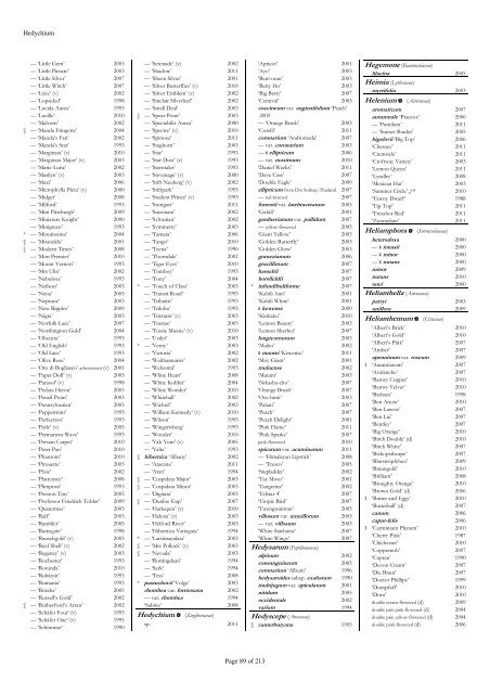 The RHS Plant Finder 2012 - 2013 Plants with year last listed