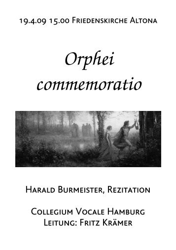 Orphei commemoratio - Fritz Krämer