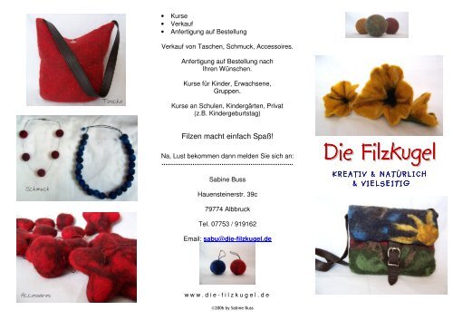 Flyer pdf - Die Filzkugel