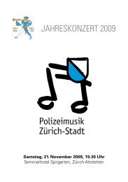 Programmheft Jahreskonzert 2009 - Polizeimusik Zürich-Stadt