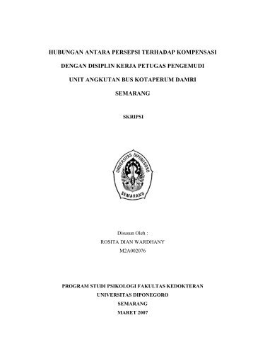 hubungan antara persepsi terhadap kompensasi dengan - Undip