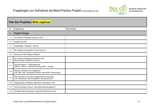 Praxisbeispiel - Erfassungsbogen, pdf - Deutscher Verband für ...