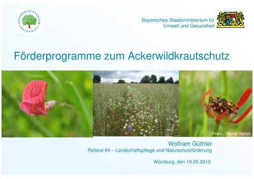 Wolfram Güthler - Förderprogramme zum Ackerwildkrautschutz