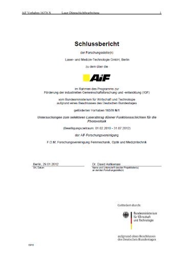 Abschlussbericht (PDF) - Laser- und Medizin-Technologie GmbH