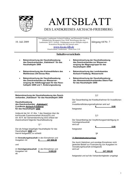 AMTSBLATT - Landkreis Aichach Friedberg