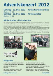 Flyer Adventskonzert MG Gurtnellen mit Tell-Kids Bürglen