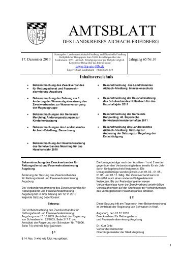 AMTSBLATT - Landkreis Aichach Friedberg