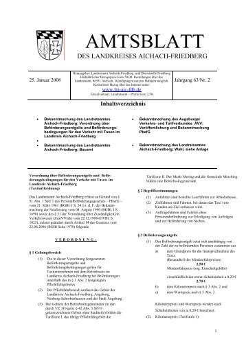 AMTSBLATT - Landkreis Aichach Friedberg