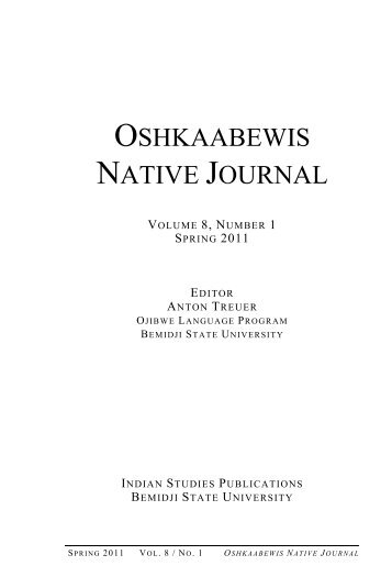 OSHKAABEWIS NATIVE JOURNAL - Bemidji State University