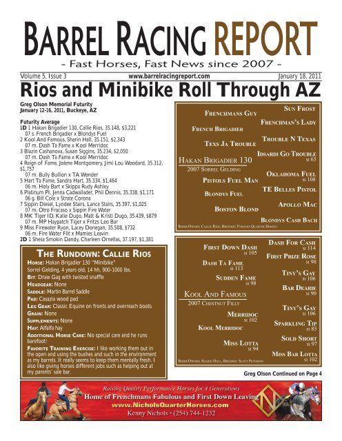 Rios and Minibike Roll Through AZ - Barrel Racing Report