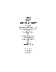 The Fox Genealogy by Daniel G. Fox