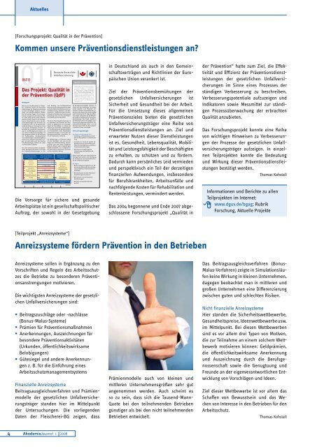 Ausgabe 1/2008 als PDF - Deutsche Gesetzliche Unfallversicherung