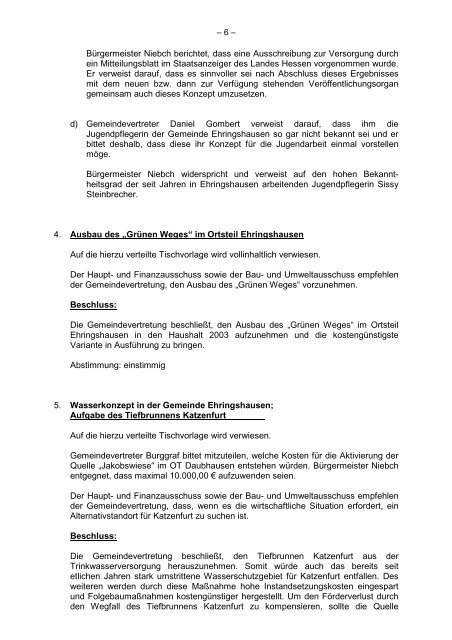 Protokollarchiv 14WP - Ehringshausen