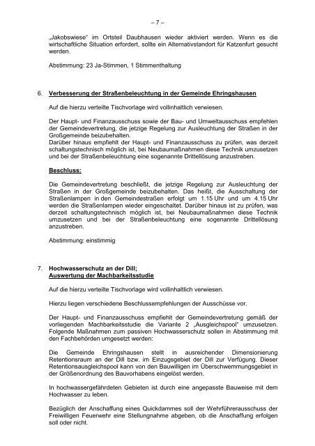 Protokollarchiv 14WP - Ehringshausen