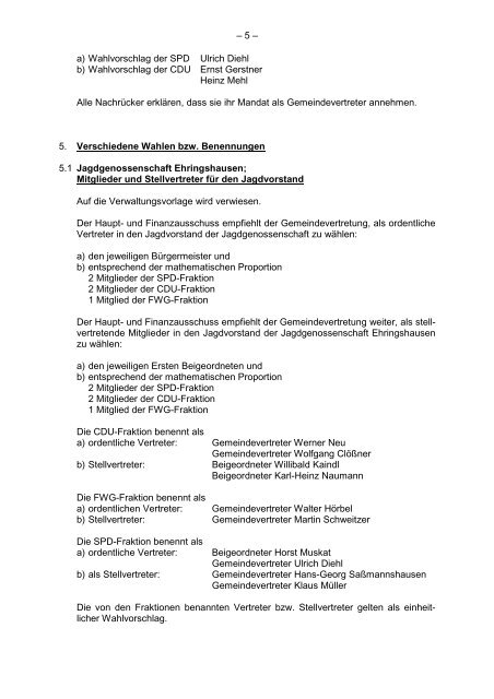 Protokollarchiv 14WP - Ehringshausen