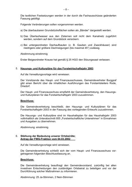 Protokollarchiv 14WP - Ehringshausen