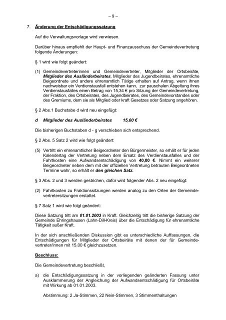 Protokollarchiv 14WP - Ehringshausen