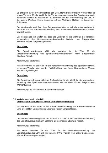 Protokollarchiv 14WP - Ehringshausen