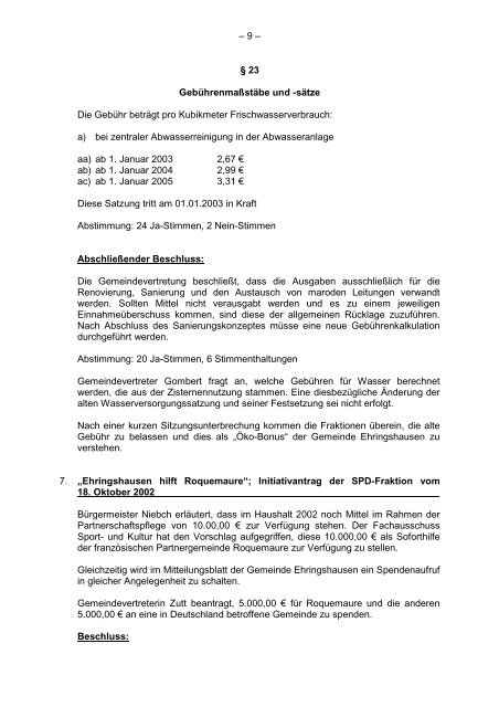 Protokollarchiv 14WP - Ehringshausen