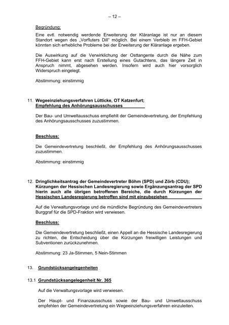 Protokollarchiv 14WP - Ehringshausen