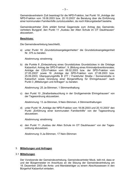 Protokollarchiv 14WP - Ehringshausen