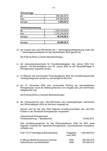 Protokollarchiv 14WP - Ehringshausen