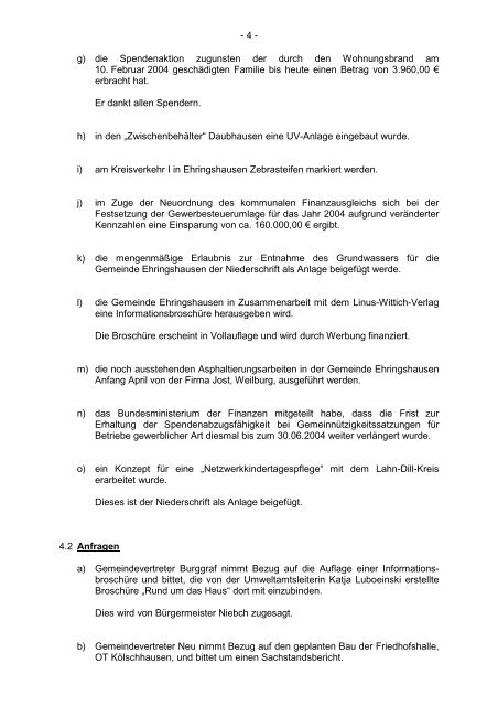 Protokollarchiv 14WP - Ehringshausen