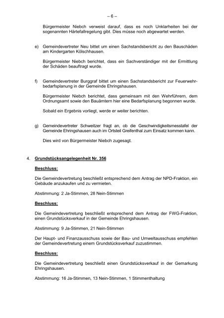 Protokollarchiv 14WP - Ehringshausen