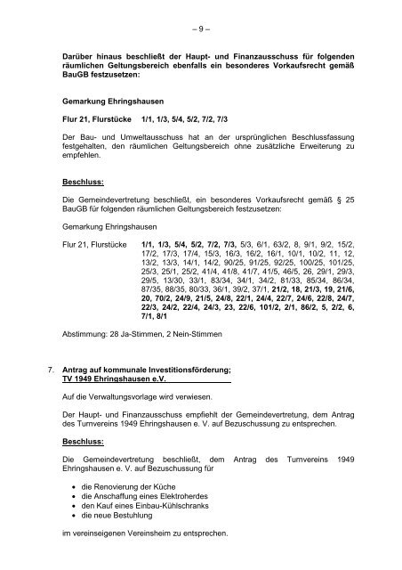 Protokollarchiv 14WP - Ehringshausen